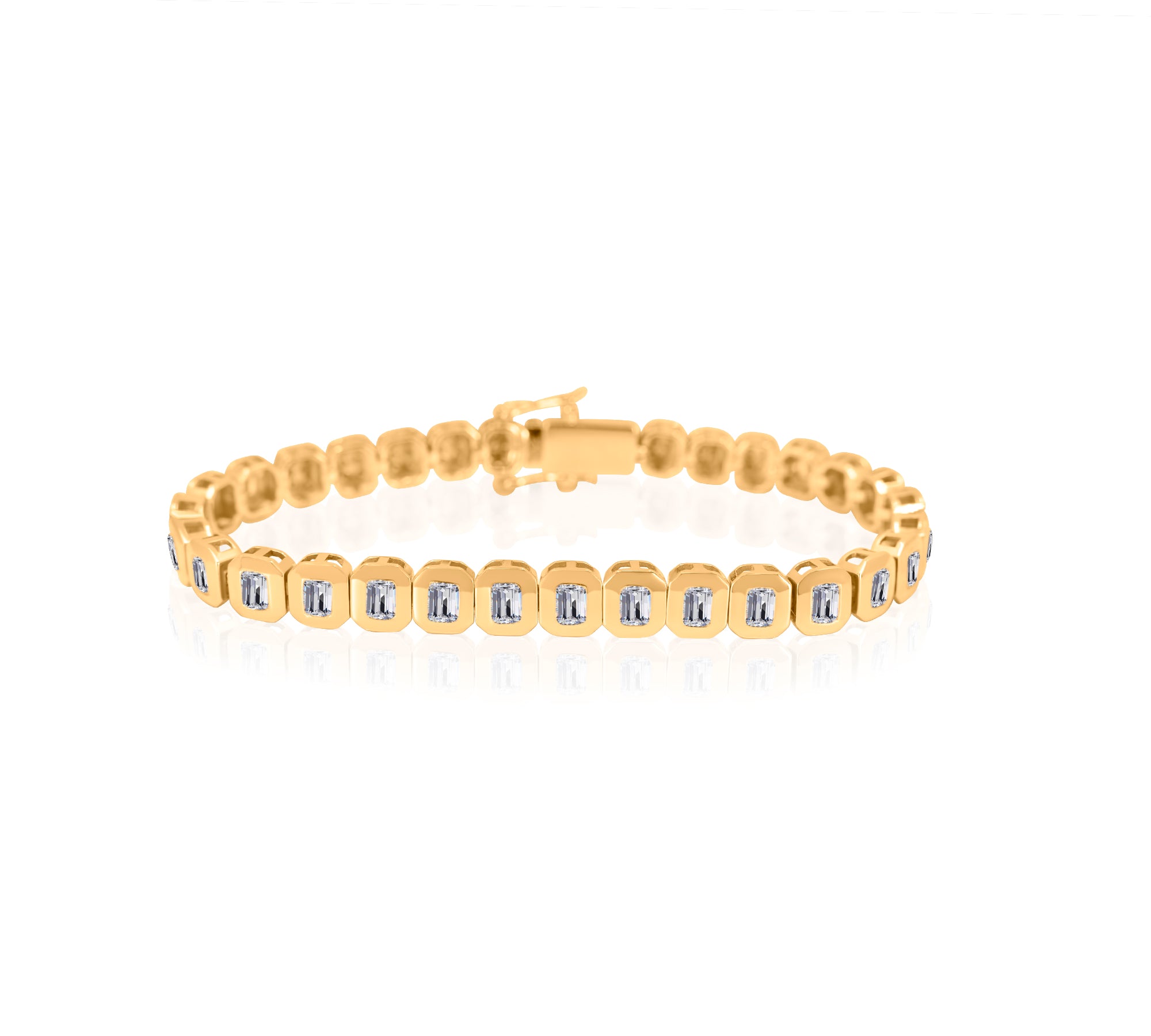 Gold Diamond Square Bezel Bracelet