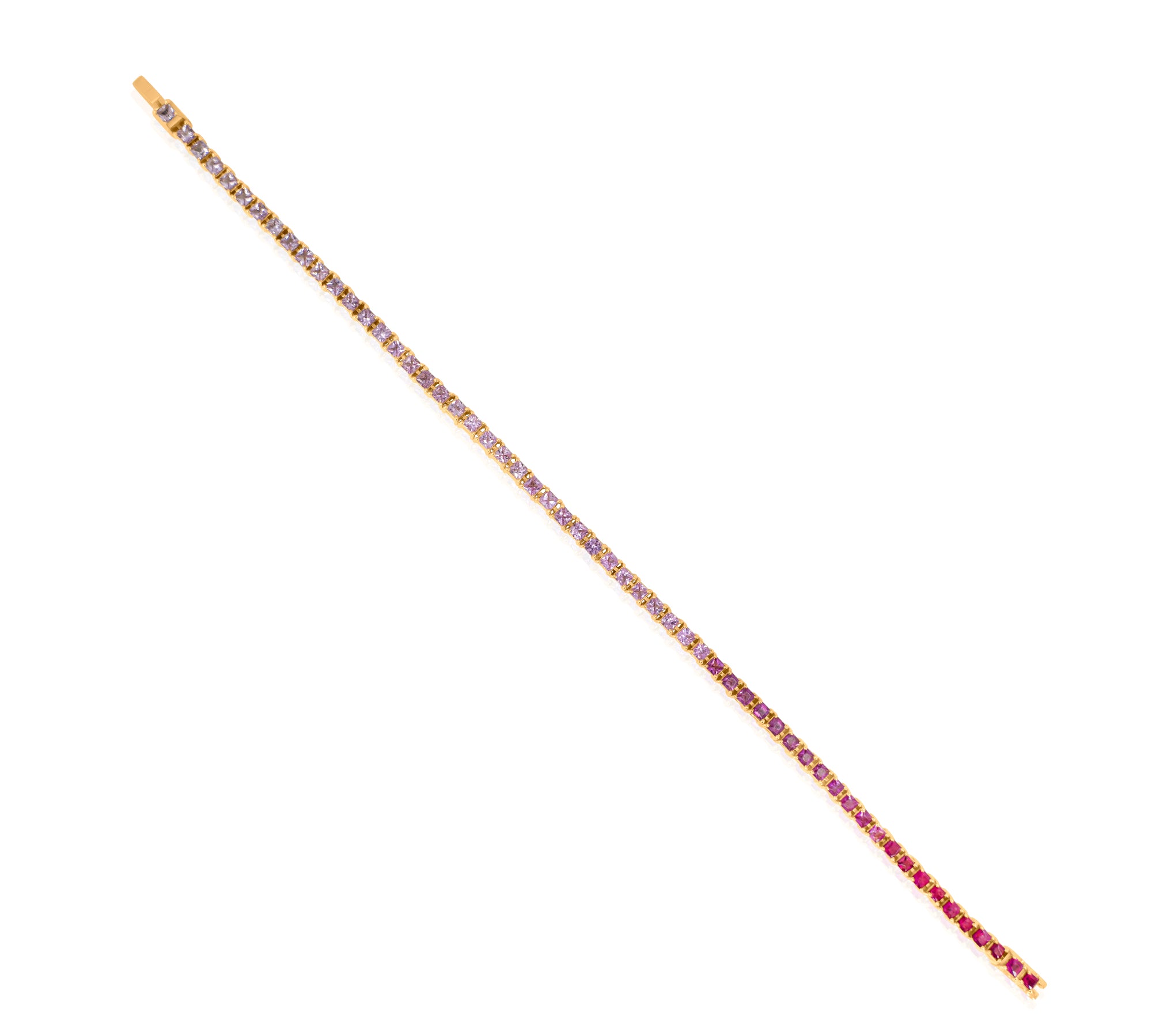 Gold Ombre Pink Sapphire Tennis Bracelet