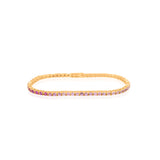 Gold Ombre Pink Sapphire Tennis Bracelet
