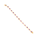 Gold Pink Sapphire Bar Bezel Bracelet