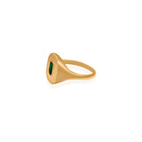 Gold Emerald Rectangle Signet Ring