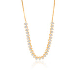Gold Half Lab Grown Pear Bezel Necklace