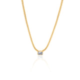 Gold Lab Emerald Cut Diamond Miami Cuban Necklace
