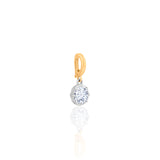 Gold Lab Grown Round White Rhodium Pendant