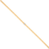 Gold Bezel Diamond Cuban Link Bracelet