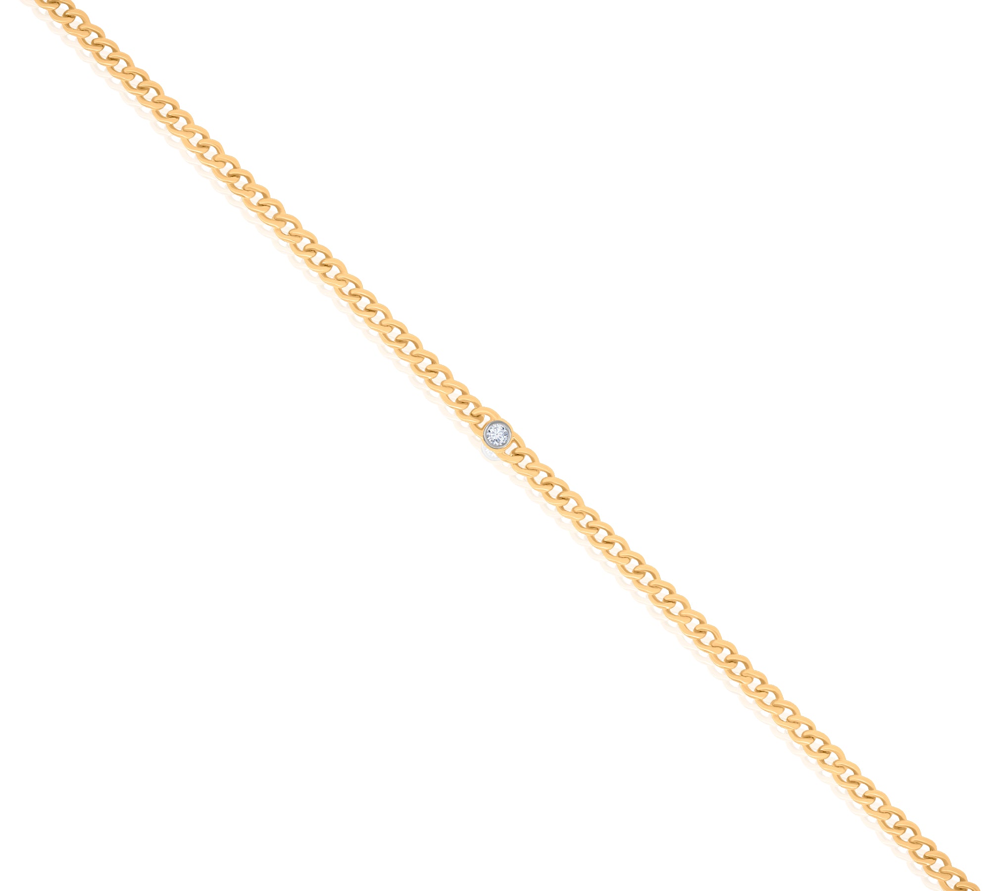 Gold Bezel Diamond Cuban Link Bracelet