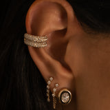 Gold Lab Grown Oval Bubble Stud Earring