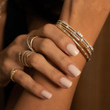 Gold Textured Triple Diamond Bracelet