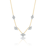 Gold Diamond Marquise Clover Spaced Necklace