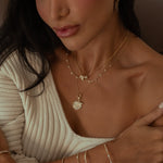 Gold Multi Bar Pear Drop Necklace