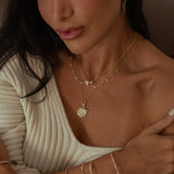 Gold Multi Bar Pear Drop Necklace