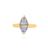 Gold Lab Diamond Double Trillion Pinky Ring