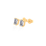 Gold Lab Grown Baguette Diamond Studs