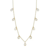 Gold Lab Grown Diamond Multi Pear Drop Necklace