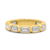 Gold Lab Grown Emerald Cut Diamond Bezel Ring