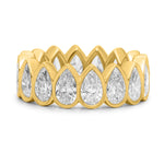 Gold Lab Grown Multi Bezel Pear Ring