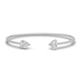 Gold Lab Grown Pear and Heart Bangle