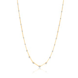 Gold Multi Diamond Bar Necklace
