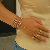 Gold Lab Grown Pear Hand Chain Bracelet