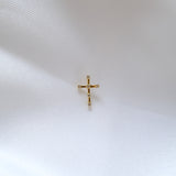 Gold Diamond Mini Cross Pendant