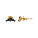 Gold Black Diamond Graduated Climber Earring