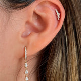 Gold Diamond Cluster Flat Back Earring