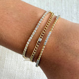 Gold Bezel Diamond Cuban Link Bracelet
