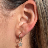 Gold Hoop Charm Earring
