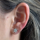 Gold Illusion Diamond Flower Earring