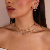 Gold Small Thin Tube Choker by Monisha Melwani