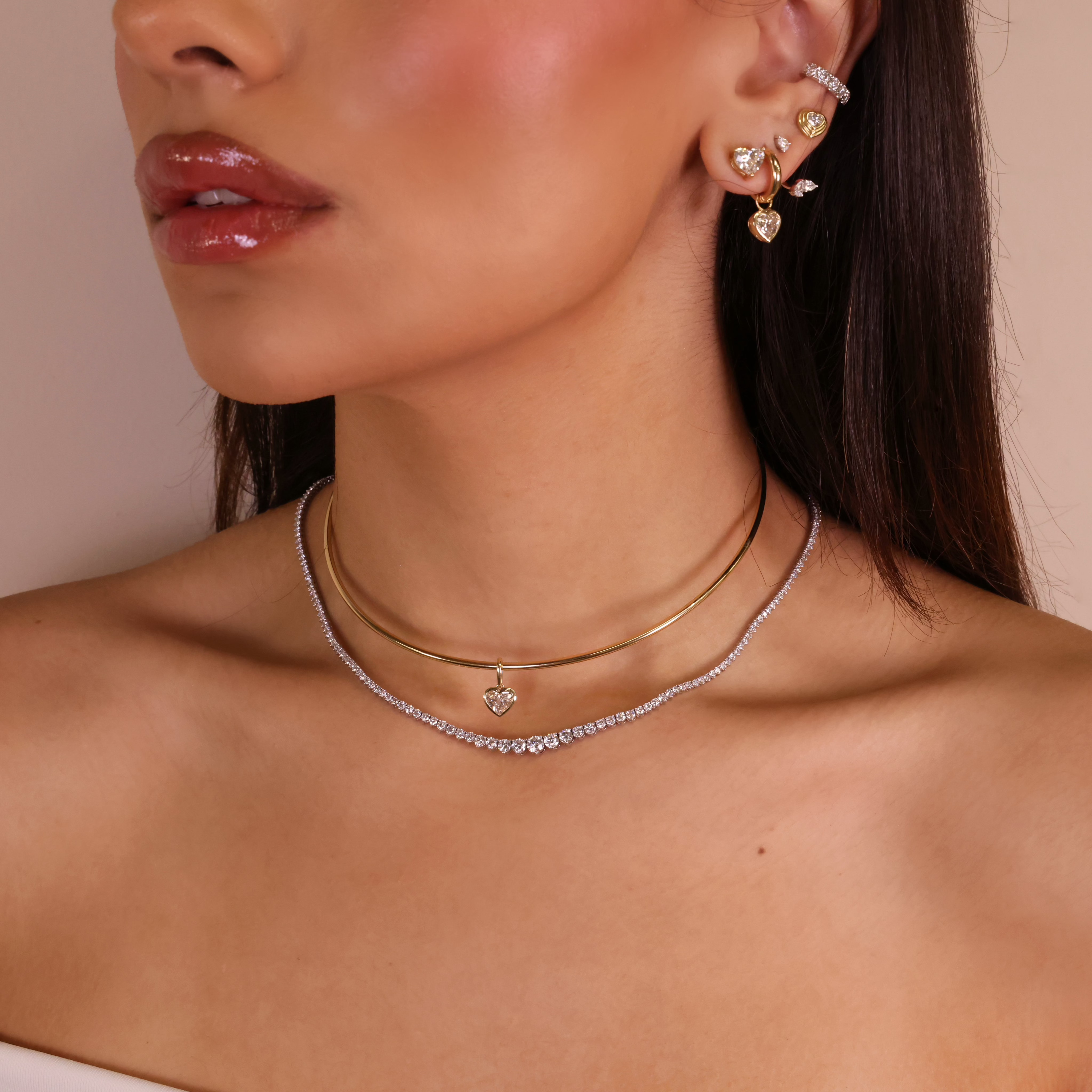 Gold Small Thin Tube Choker by Monisha Melwani