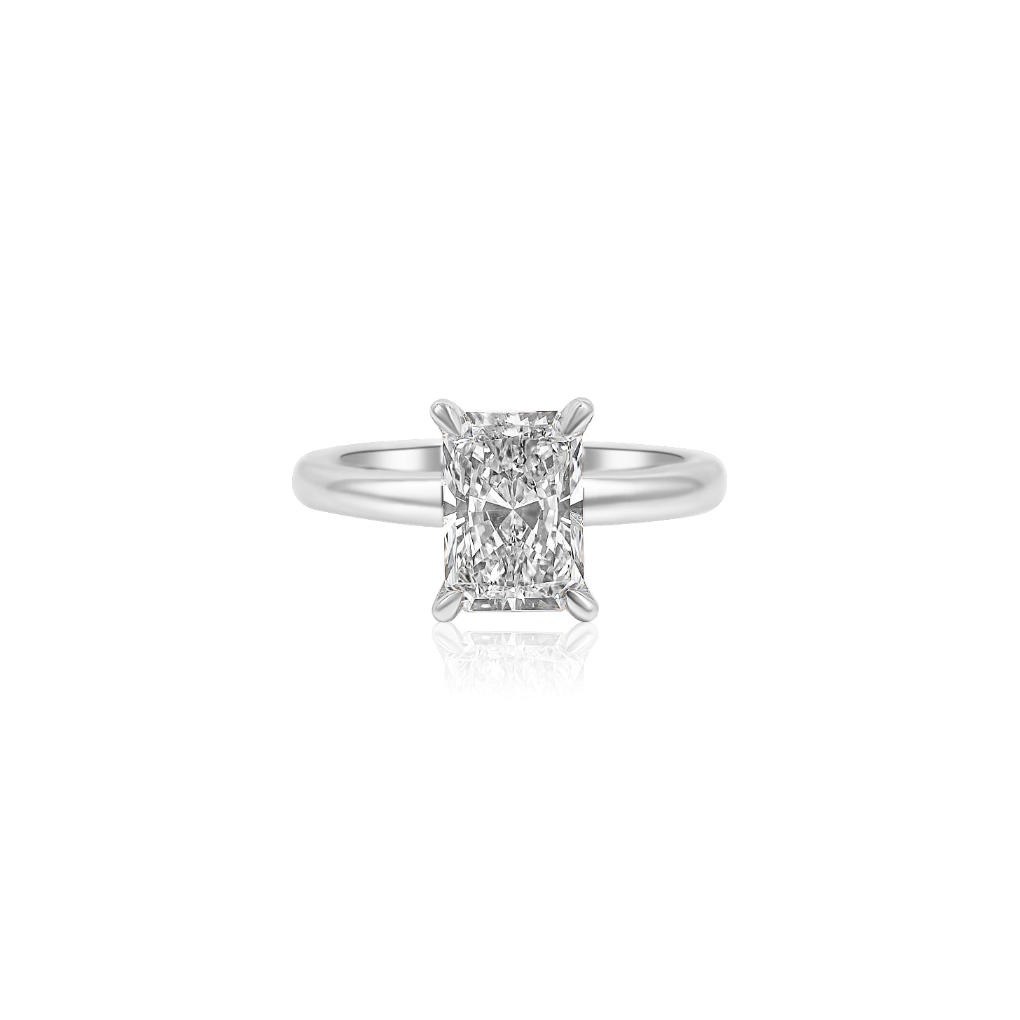 Gold Diamond Emerald Cut Lab Grown Engagement Ring