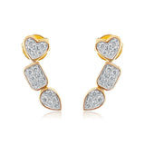 Gold Pave Multi Shape Diamond Climber Earring