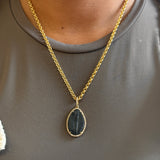 Gold Diamond Trilobite Oval Pendant