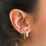 Gold Diamond Multi Shape Hoop Earrings