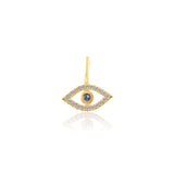 Gold Diamond Sapphire Evil Eye Charm