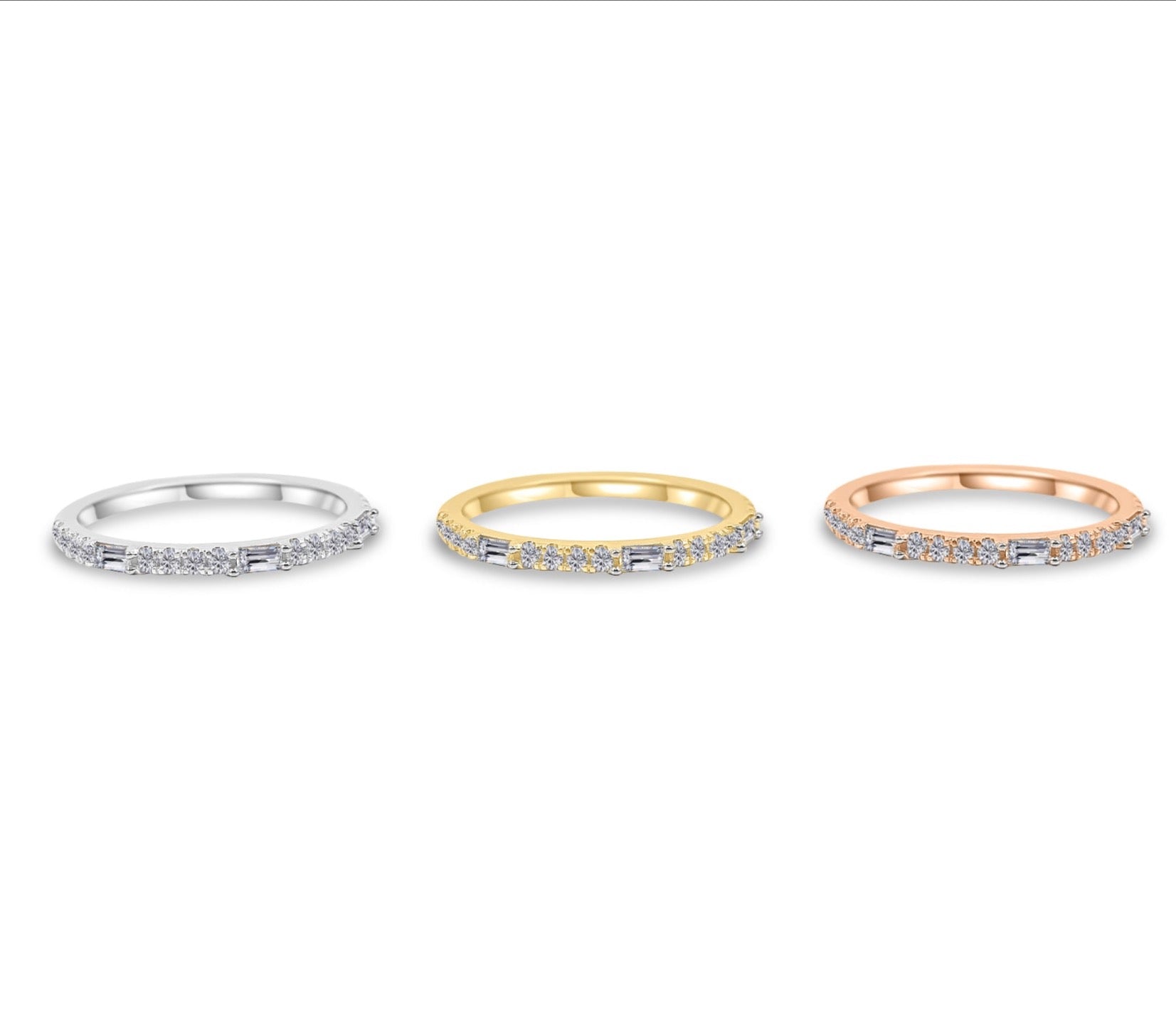 Gold Diamond Baguette Ring
