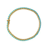 Gold Turquoise Tennis Bracelet
