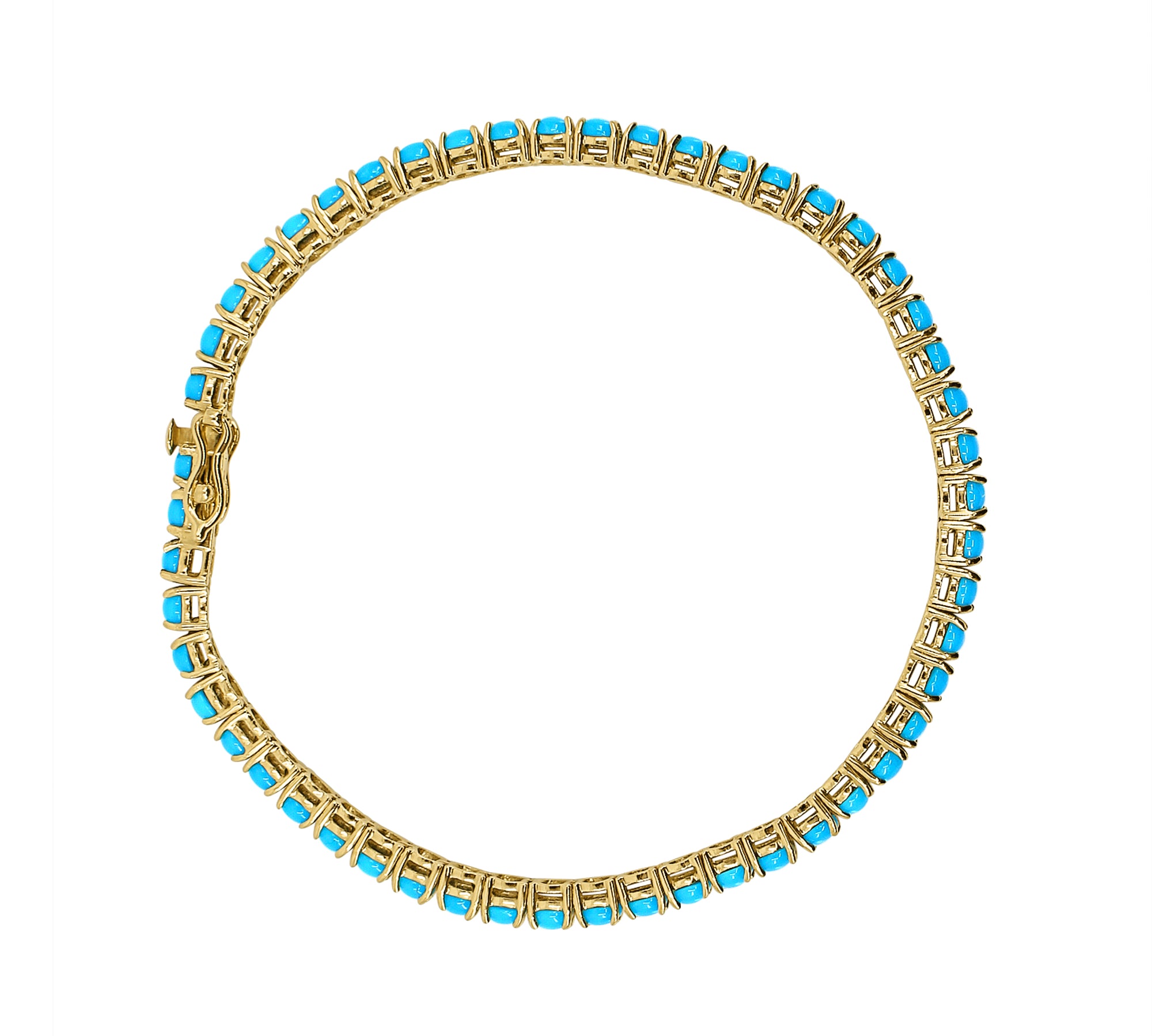 Gold Turquoise Tennis Bracelet