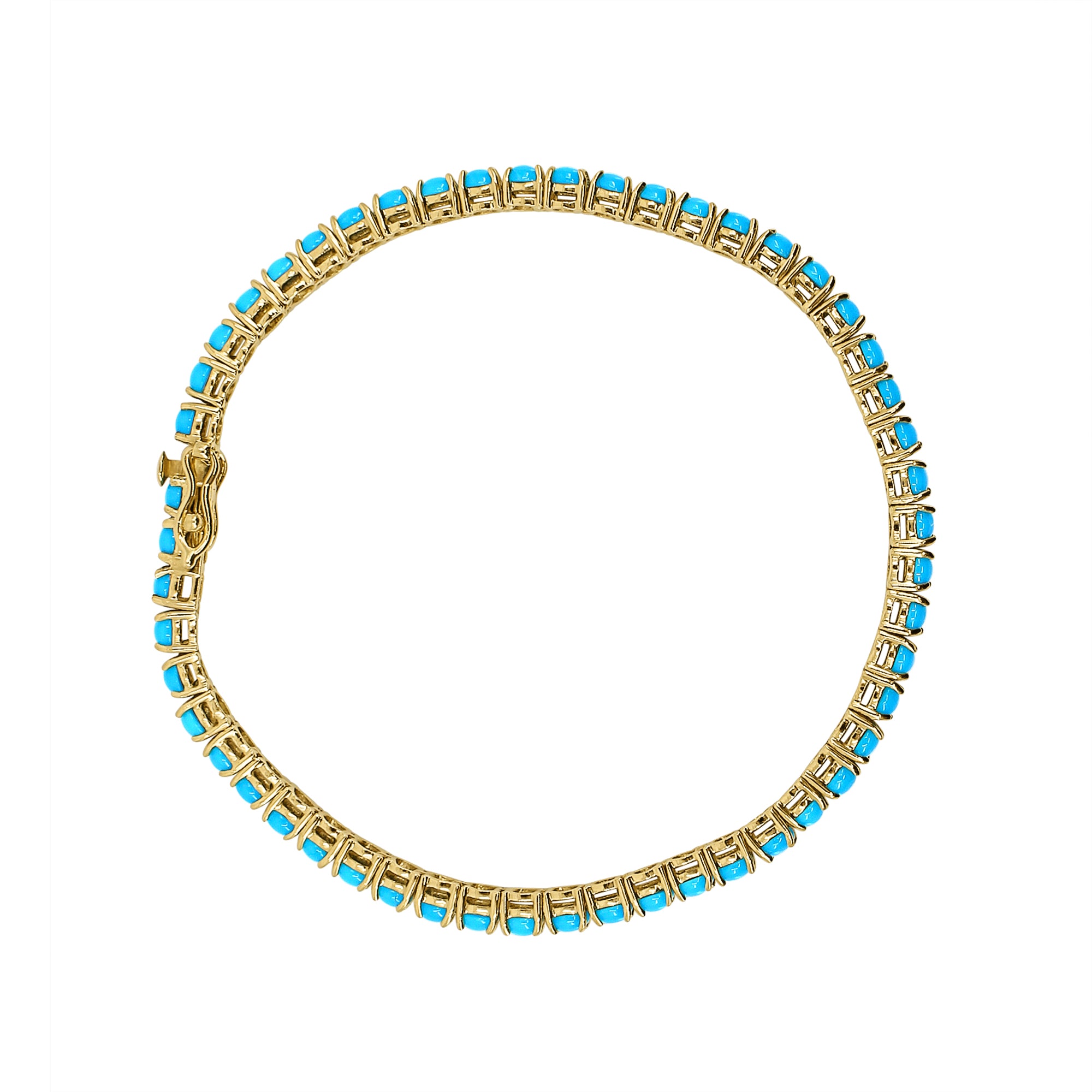 Gold Turquoise Tennis Bracelet