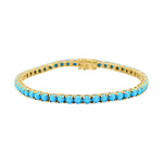 Gold Turquoise Tennis Bracelet Fine Jewelry