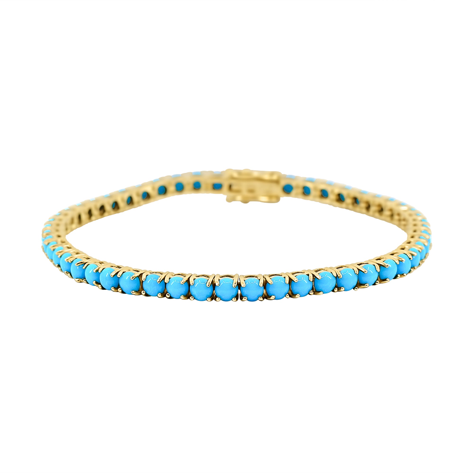 Gold Turquoise Tennis Bracelet Fine Jewelry