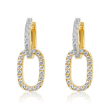 Gold Diamond Link Hoop Earring