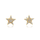 Gold Pave Diamond Star Stud Earring