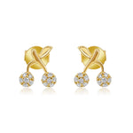 Gold Diamond Cherry Stud Earring