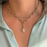 Gold Lab Grown Pear Diamond Pendant