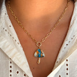 Gold Small Paperclip Diamond Clasp Necklace
