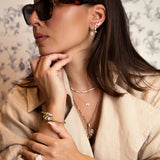 Gold Diamond Snake Ball Bangle