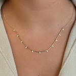 Gold Multi Bar Pear Drop Necklace