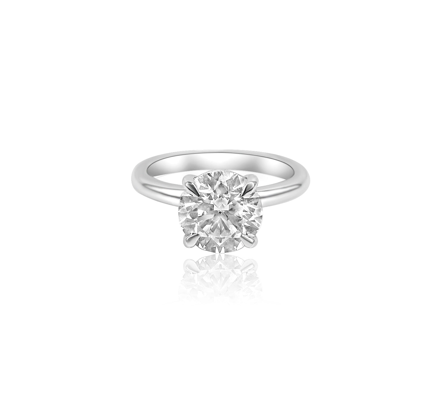 Gold Diamond Round Cut Lab Grown Engagement Ring